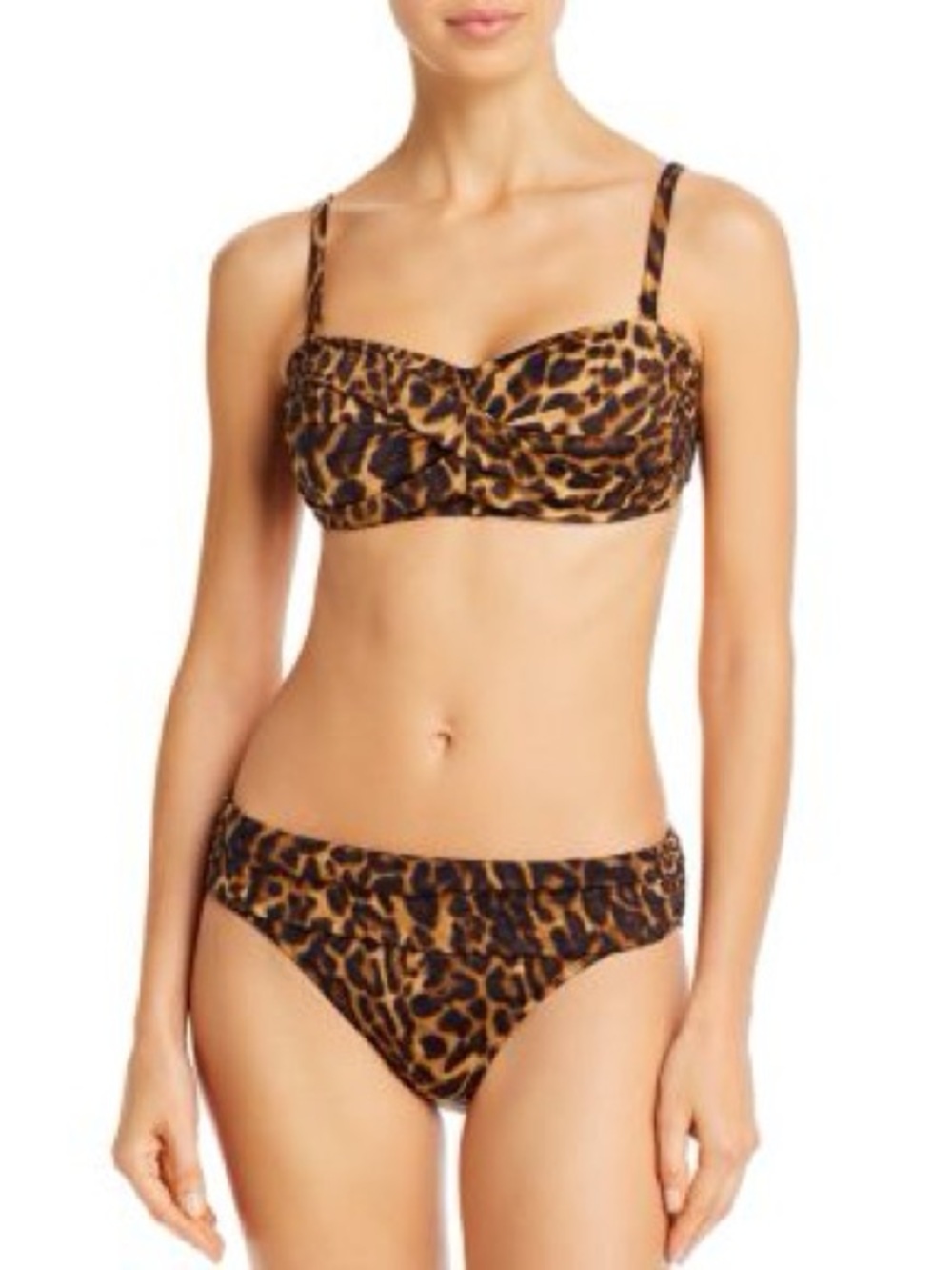 Lauren Ralph Lauren leopard ocelot print twist bandeau bikini top 12 Retro Beach